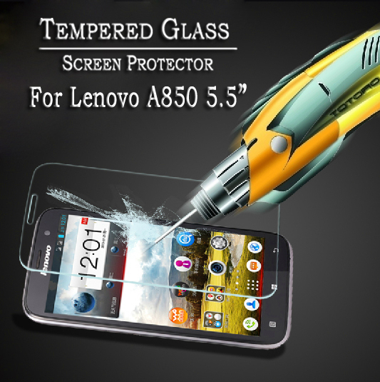 New top quality Lenovo a850 screen protector Tempered Glass Screen Protector for LENOVO A850 plus retailed
