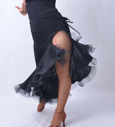 otic dance ballroom dancing Latin dance unilateral drawstring big swing legs fishbone skirt Latin exercise skirt