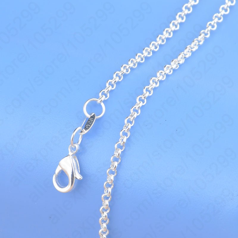 1PC Retail Free Shipping Real 925 Sterling Silver Pearl Necklace With Flexible Lobster Clasps 16 30