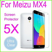 5x High Quality Ultra Clear Transparent Screen Protector for Meizu MX4 MTK6595 Octa Core 5.36″Screen Guard Protective Film