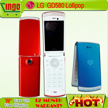 GD580 Lollipop original LG GD580 Lollipop Unlocked cell phone bluetooth flip phone 3.15MP External Hidden OLED Display