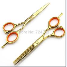 Professional 5 5 titanium Hairdressing Scissors Cutting Hair Straight Thinning Clipper shears kit Barber styling tools