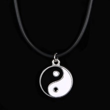 New Tibetan Silver Hamsa Hand Peace Anchor Pendant Necklace Choker Charm Black Leather Cord Factory Handmade