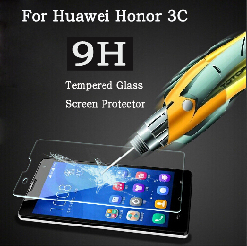 High Quality Scratch Resist Tempered Glass Screen Protector for HUAWEI Honor 3C Hot Sale Shipping