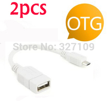 White 2PCS Micro USB Host Mode OTG Cable for Chuwi v17hd Tablet PC
