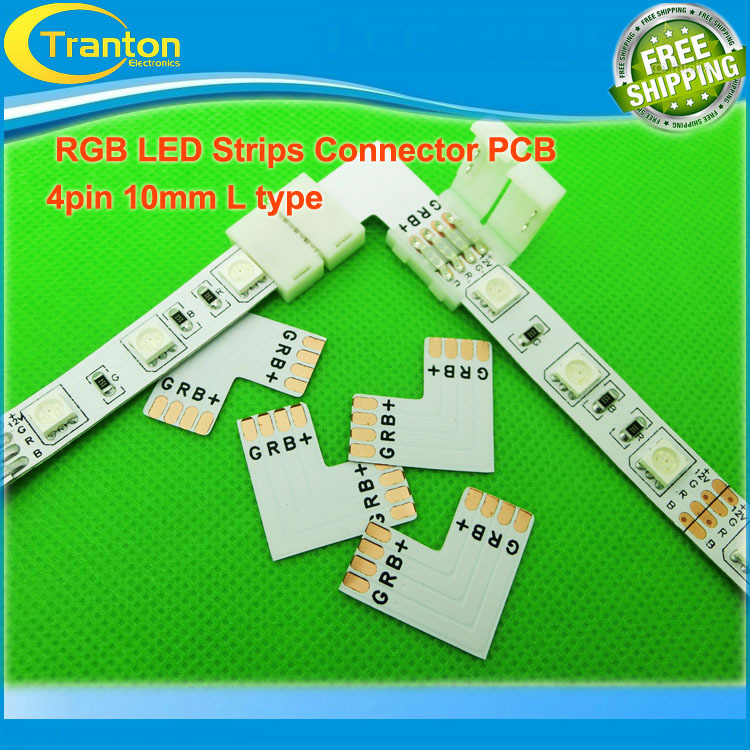5pcs lot LED RGB strip PCB board connector 10mm 4pin L type connector