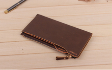 NEW FREE SHIPPING Men s Leather Long Drawer Wallets money clip Card package hot sale cell