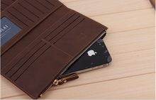 NEW FREE SHIPPING Men s Leather Long Drawer Wallets money clip Card package hot sale cell