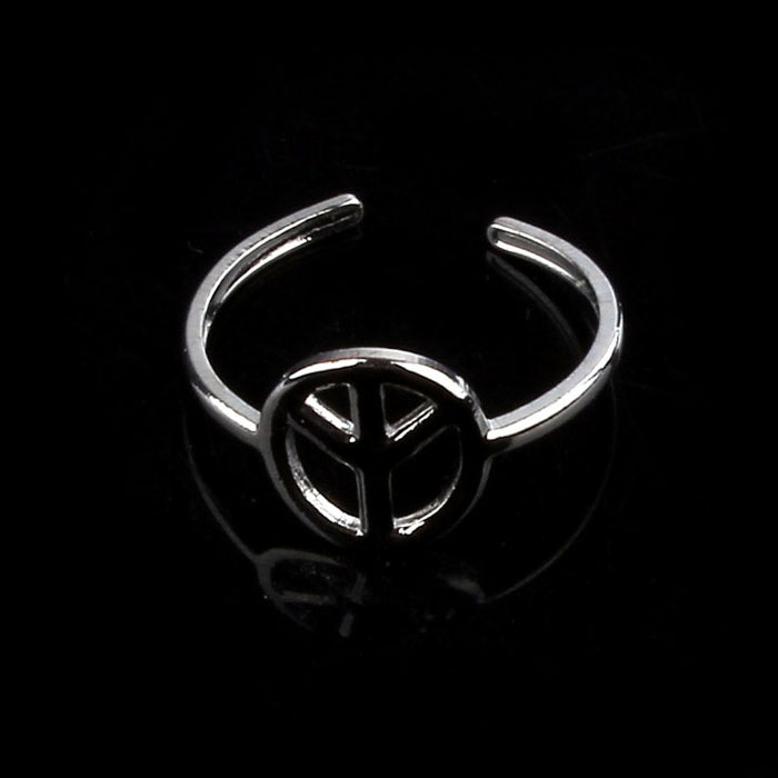 Newest Adjustable Women Peace Silver Metal Toe Ring Foot Beach Jewelry I eat