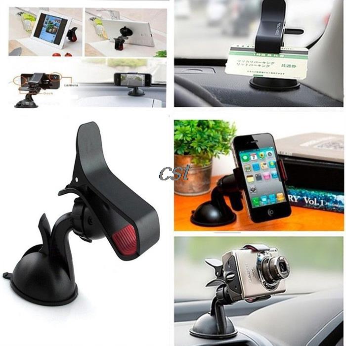 Portable 360 Degrees Universal Car Windshield Mount Stand Holder For Cell Phone iPhone Samsung Smartphone Black