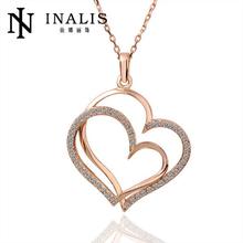 QYX Fashion Jewlery 2014 High Quality Nice 18K Gold Love Heart Pendant Necklace For Women Free Shipping N003