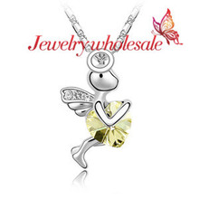 Romantic fairy tale love  Cupid  heart necklace for lover for gift