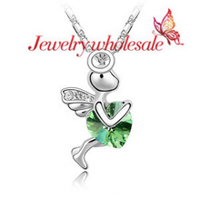 Romantic fairy tale love Cupid heart necklace for lover for gift 