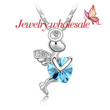 Romantic fairy tale love Cupid heart necklace for lover for gift 