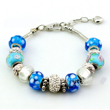 wholesale jewelry(1pcs/lot) Wholesale charms beads fit pandora bracelet making silver 925 Crystal Big Hole Beads fashion beads