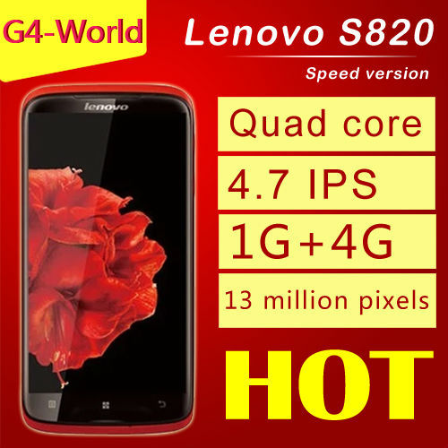 Original Lenovo S820 Phone GSM WCDMA Android 4 2 MTK6589 Quad Core 1 2GHz 4 7