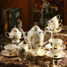 15 English bone china coffee set suit afternoon tea ceramic coffee cup and saucer