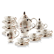 Free shipping 2014 15 English bone china coffee set suit afternoon tea ceramic coffee cup and