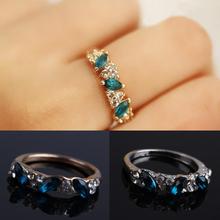 Vintage Gold Silver Color Ring Decorated By Flash Emerald & Transparent Color Crystals Fashion Jewelry RING-0060br