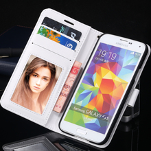 New 2014 Hot Sale 1PCS Leather Wallet Flip Phone Cases Covers For Samsung Galaxy S5 i9600 Black,White,Red,Blue,Brown RCD03856