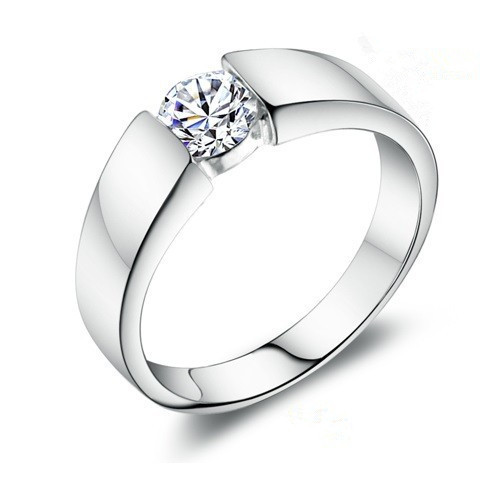 Wedding-Engagement-Rings-For-Men-Silver-925-Austrian-Crystal-Fine ...