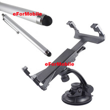 Rotary Tablet PC Stand Tablet Holder Car Holder  Window Sunction Holder +Tablet Pen For Sony Xperia Z3 Tablet Compact