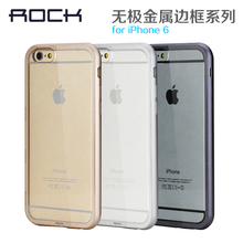 For Apple iphone 6 case 2015 Rock Luxury metal Frame Ultra Thin Phone Back Cover Shell