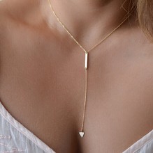 1pc Casual Fashion Metal Chain Bar Circle Lariat Triangle Punk Sexy Necklace N133
