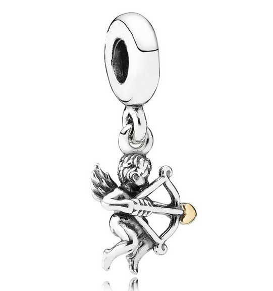 Fashion Jewelry Accessories 925Sterling Silver 14ct Gold Cupid Dropper Charm Bead European Thread Beads