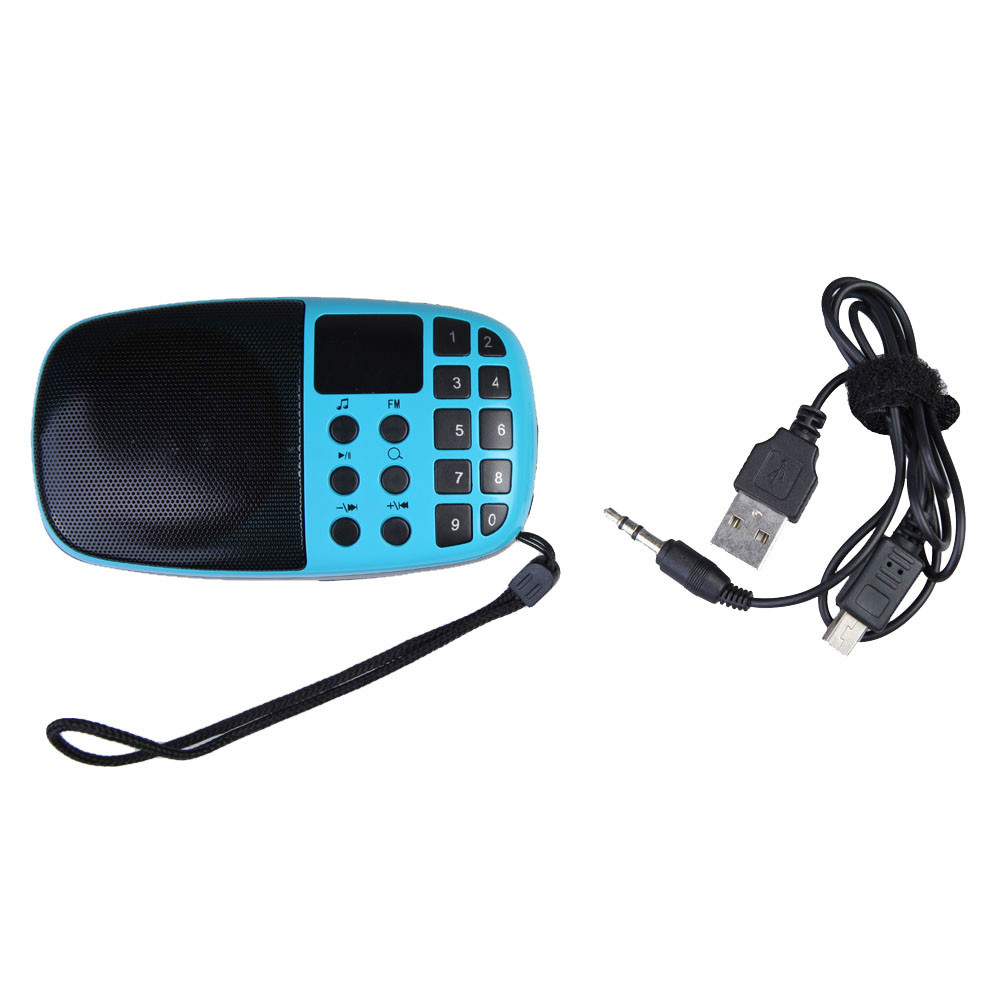 O3T 2014 New Blue Digital Speaker TF Card USB FM Radio MP3 Player For The Aged
