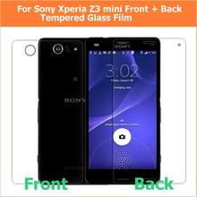 1pair(front+back)0.33mm For sony xperia z3 compact m55w z3 mini Premium Tempered Glass Anti-shatter LCD Screen Protector Films