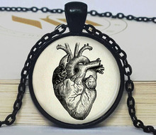 (BUY 3 GET 1 FREE )Halloween anatomical heart pendant anatomical heart necklace anatomical heart jewelry for men