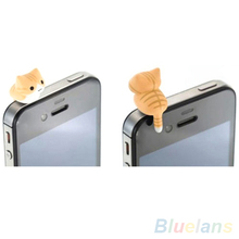 6PCS Cheese Cat Anti Dust Earphone Jack Plug Stopper Cap For Iphone Cellphone 1VPQ