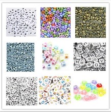 200pcs 6mm Mixed Alphabet “A-Z” Cubic Letter Beads Acrylic Spacer Beads For Loom Band Bracelet AE01418