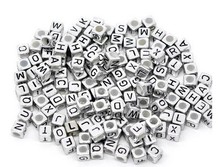 200pcs 6mm Mixed Alphabet A Z Cubic Letter Beads Acrylic Spacer Beads For Loom Band Bracelet