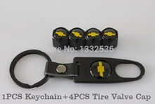 Free Shipping Black Keychains Car Logo Emblem Wheel Tire Valve Caps Tyre Air Valve Dust Cap For Chevrolet Cruze Aveo