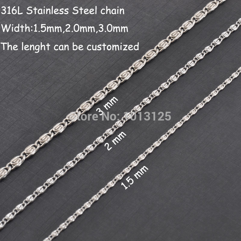 Free shipping hot selling 1 5 3mm width small 316L stainless steel chain necklaces women fashion