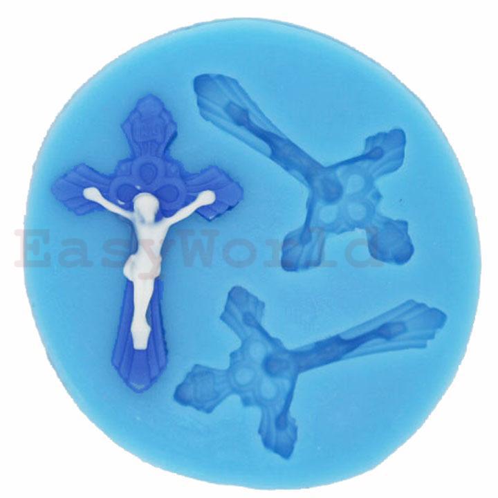 The Cross Cabochon Silicone Mold Mould For Polymer Clay Crafts Jewelry 35mm