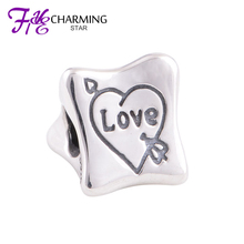 925 Sterling Silver Love Family Charms Marriage Bead Fits European Style Charm Bracelet Fits Fine Charming Star Jewelry YZ256