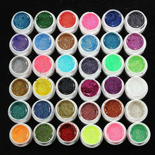 36 Pots Glitter UV Gel Nail Polish 36 Mix Color Glitter Powder Nail Gel For women