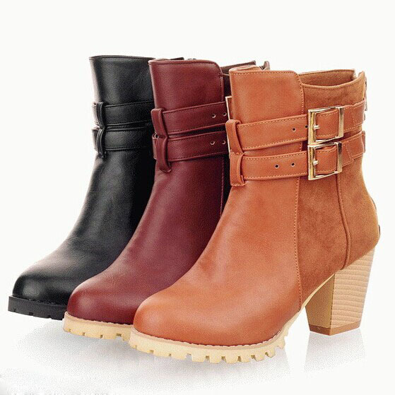 Hot Sale Women Genuine Leather Flat Ankle Boots Vintage Suede Fur