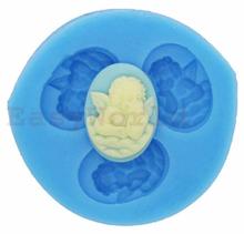 Mini Angel Cabochon Silicone Mold For Polymer Clay Jewelry Cameo 18x13mm