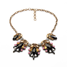 Shijie Jewelry Factory 2014 High-end Colorful Rhinestone Pendant Fashion Statement Necklace for Women