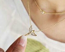 Hot Selling New Style Fashion Jewelry Gold Plated And Silver Plated Fly Angel Exquisite Chain Necklace