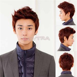 2014 New Multi function 4 color Handsome Boys Wig Korean Fashion Men s Short False Hair