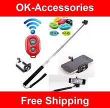 Universal Extendable Self Portrait Selfie Stick Handheld Monopod  With Usb Cable Shutter For IOS Android Phones Camera Accessory