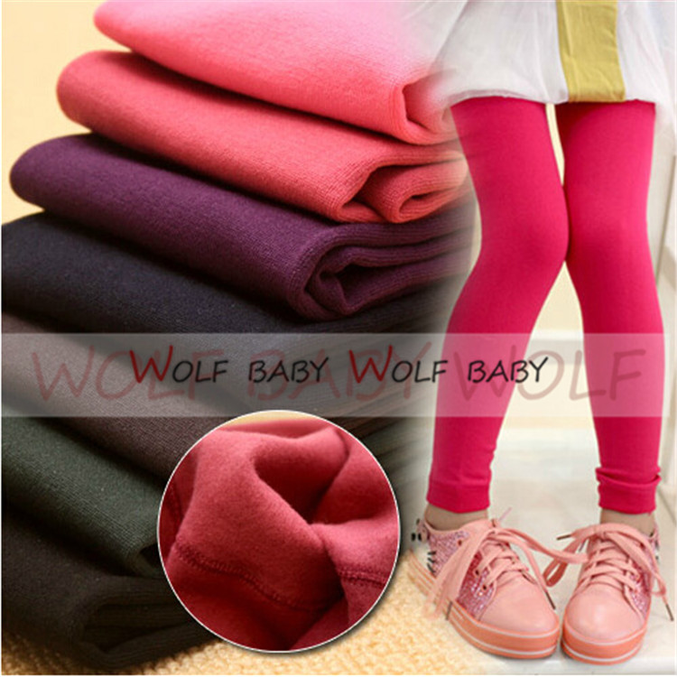 Retail 3 11years leggings candy thickened velvet children Kids infant Baby Combed Cotton spring autumn fall