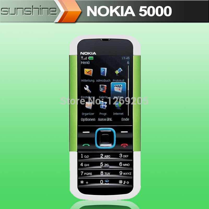 Original Nokia 5000 Unlocked Cell Phones FM Camera GSM Feature Phones Mobile Phones Free Shipping