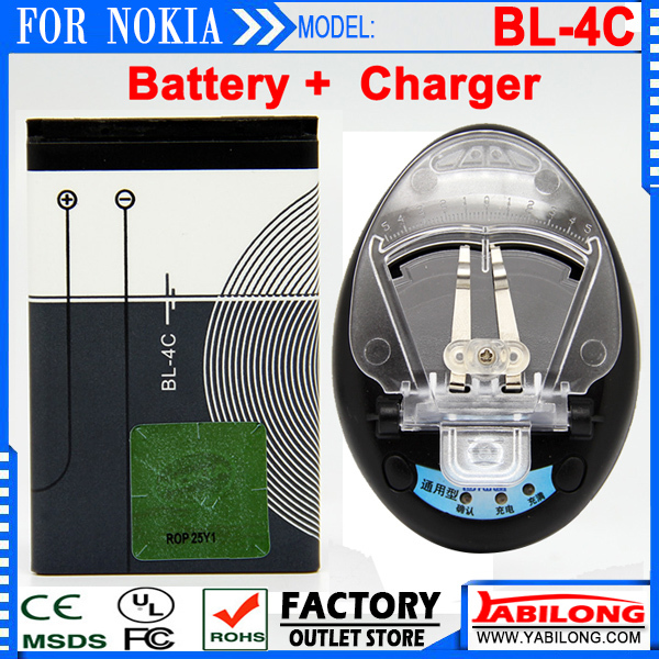 Wholesale 2pcs Lot BL 4C Mobile Phone Battery Mobile Phone Charger for Nokia Free Shipping