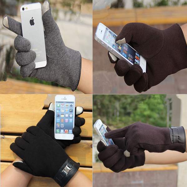 1 pair Fashion New Winter Warm Men s Gloves Mitten ipad iphone Touch Gloves Plus Velvet